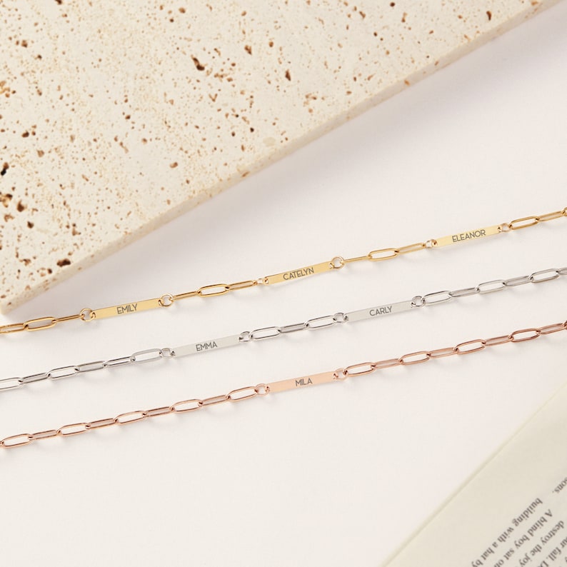 Personalized Paper Clip Chain Name Necklace – Custom Minimalist Name Jewelry