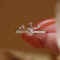 S925 Sterling Silver Moissanite Small Crown Ring