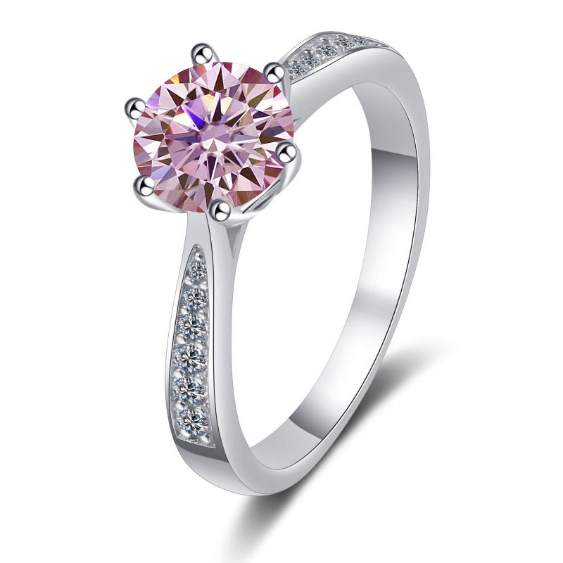 Moissanite Ring Classic Six-claw Crown S925 Sterling Silver