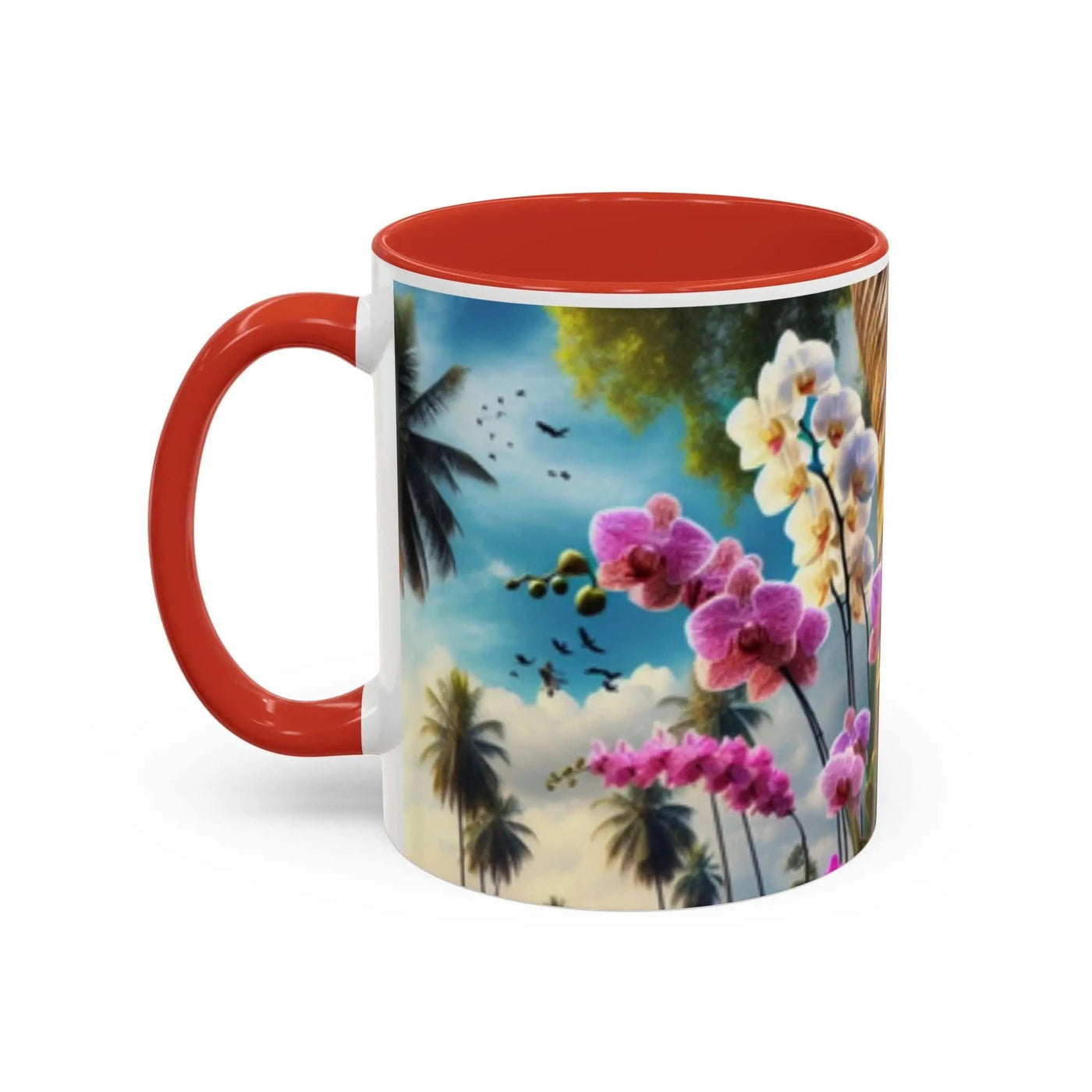 Printify Mug Mug Heart Floral Design Accent Coffee Mug (11, 15oz)