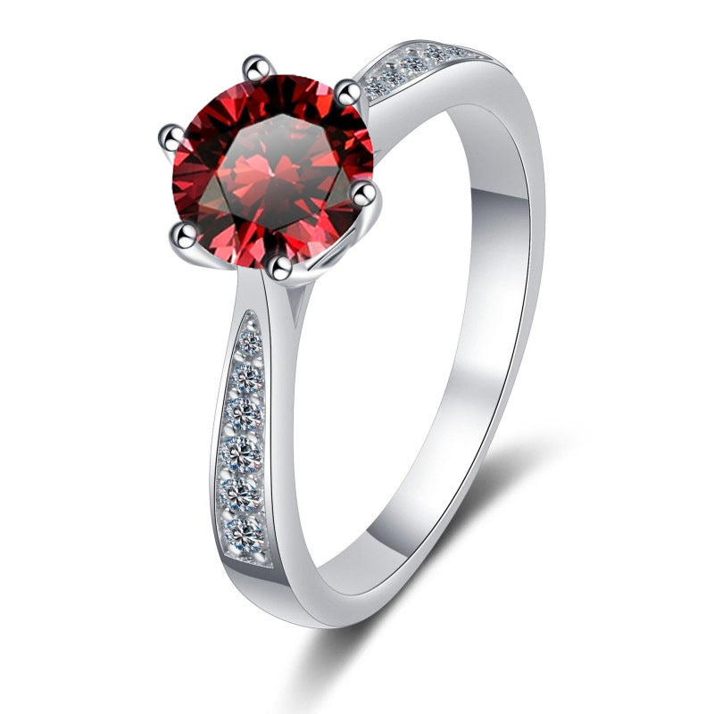 Moissanite Ring Classic Six-claw Crown S925 Sterling Silver