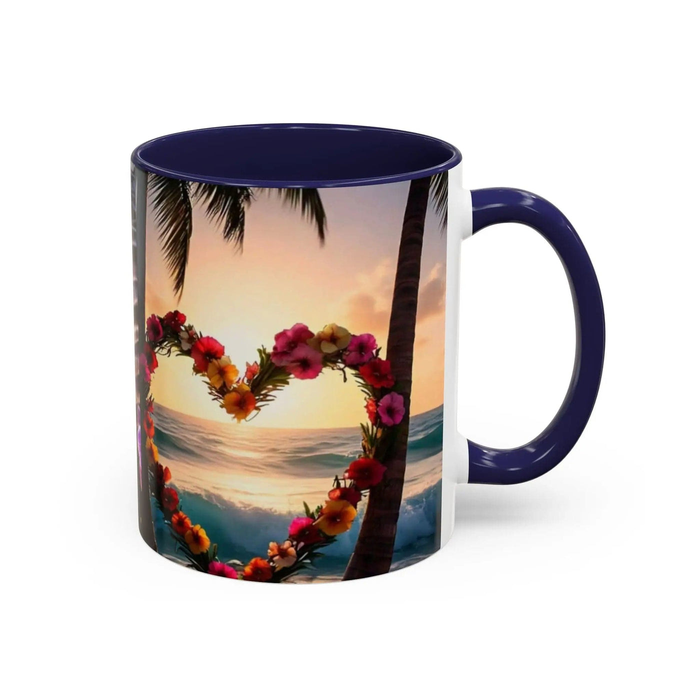 Printify Mug Mug Heart Floral Design Accent Coffee Mug (11, 15oz)