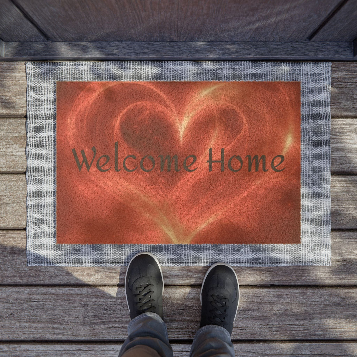 Printify Home Decor 24" x 16" Doormat - Welcome Home Heart Design