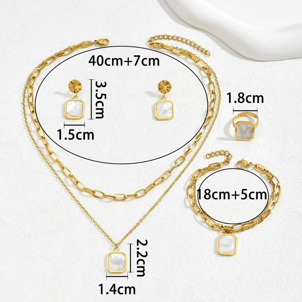 Nova Geometric Jewelry Set – 4-Piece Collection