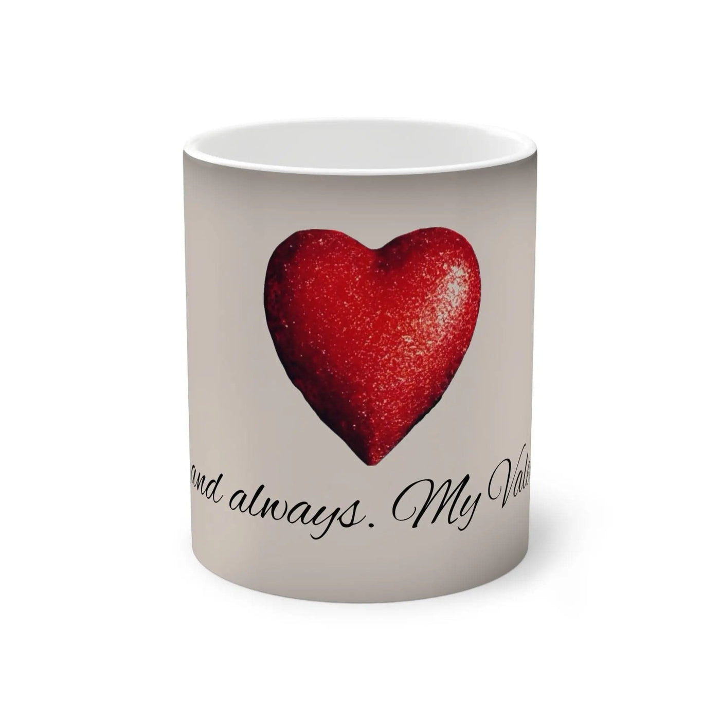 Printify Mug 11oz / Black / Glossy Mug - Color-Changing 11oz - Forever and Always My Valentines