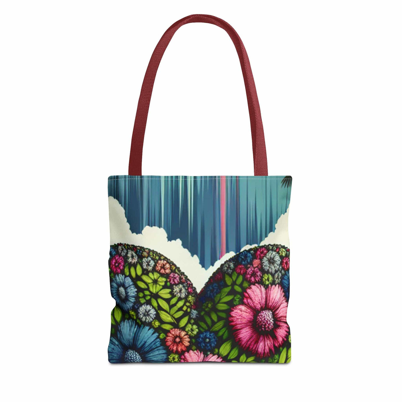 Printify Bags 13" × 13'' / Red Floral Tote Bag