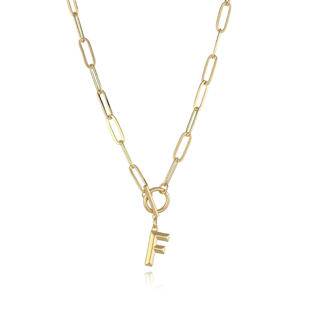 Letter Necklace Real Gold Plated Trend Hip Hop Necklace