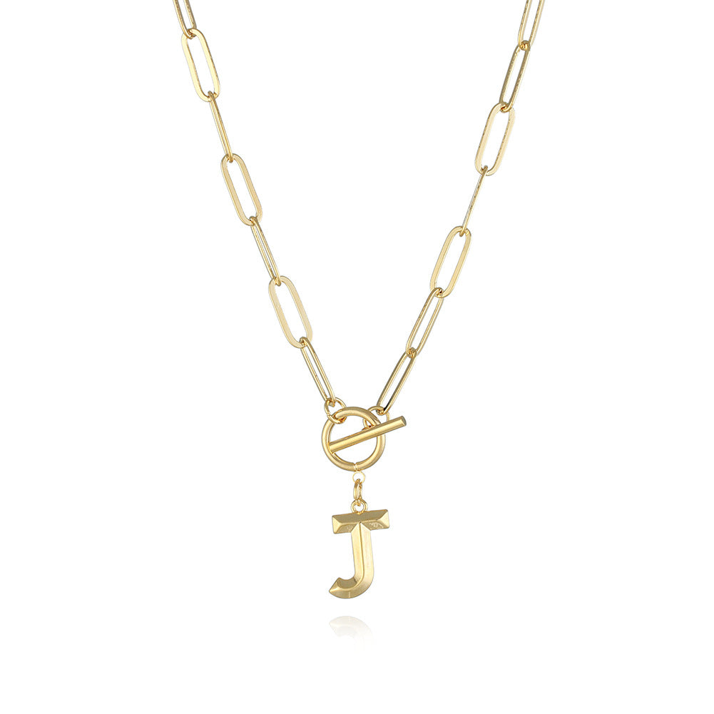 Letter Necklace Real Gold Plated Trend Hip Hop Necklace