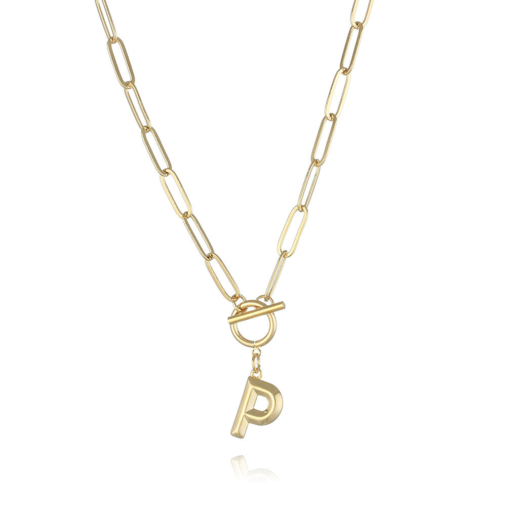 Letter Necklace Real Gold Plated Trend Hip Hop Necklace