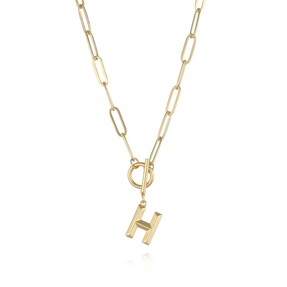 Letter Necklace Real Gold Plated Trend Hip Hop Necklace