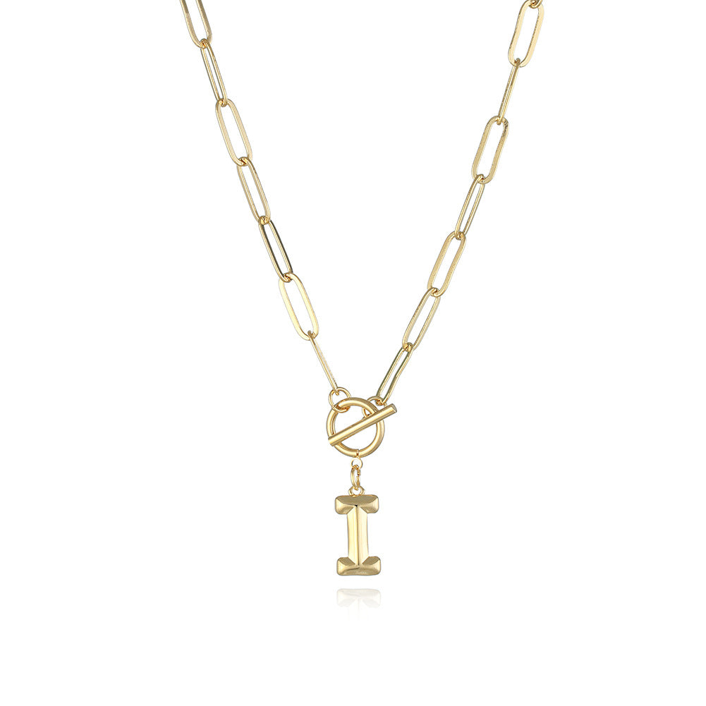 Letter Necklace Real Gold Plated Trend Hip Hop Necklace