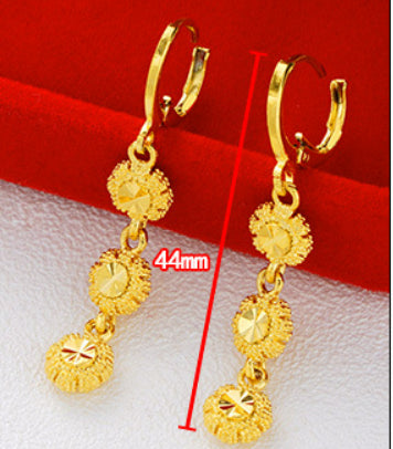 Brass Plated Gold Heart-shaped Earrings Lady Temperament Jewelry