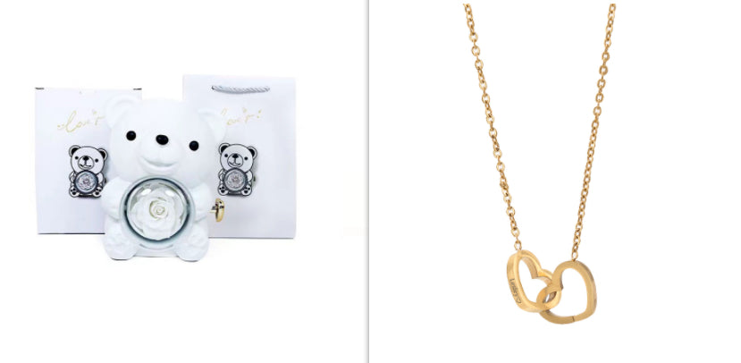 Personalized Double Heart Name Necklace – Custom Forever Necklace with 2 Names for Women