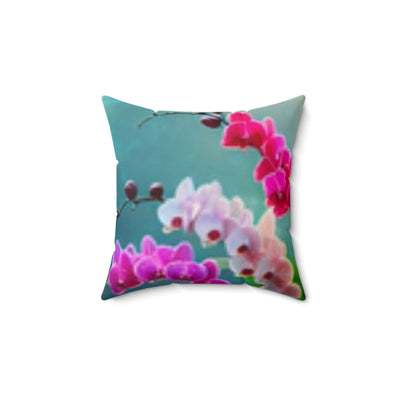 Printify Home Decor 14" × 14" Vibrant Orchid Square Pillow – Floral Decor for Home & Office