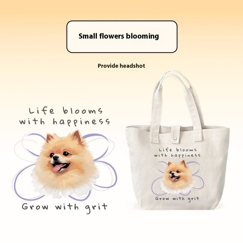 Maricel Long The little flowers are blossom Pet Custom Canvas Bag Pure Cotton