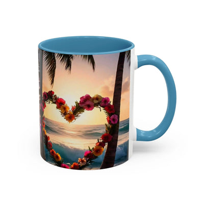 Printify Mug Mug Heart Floral Design Accent Coffee Mug (11, 15oz)