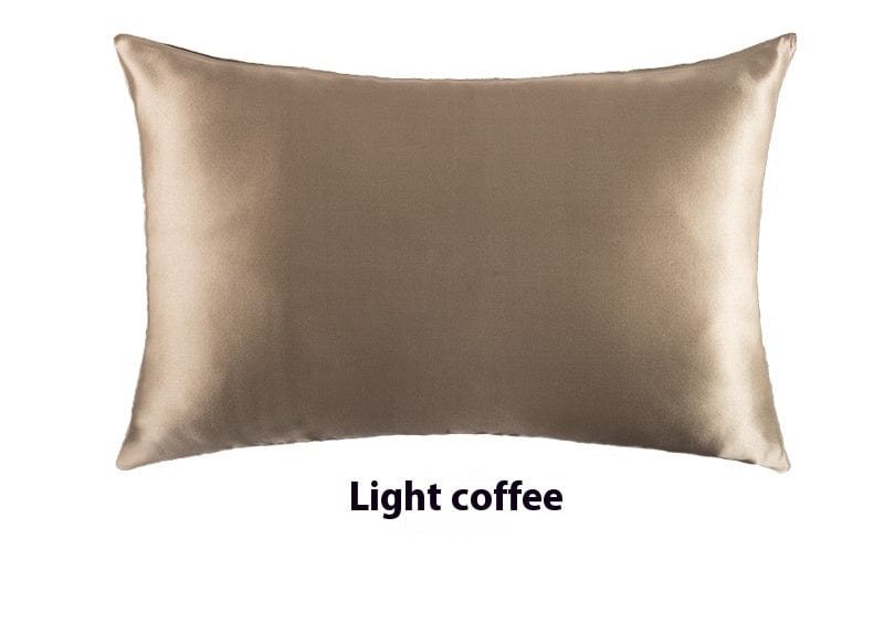 Maricel Long Pillowcases Light Coffee / 51x76cm Silk Pillowcase 19 M Invisible Zipper Double-sided