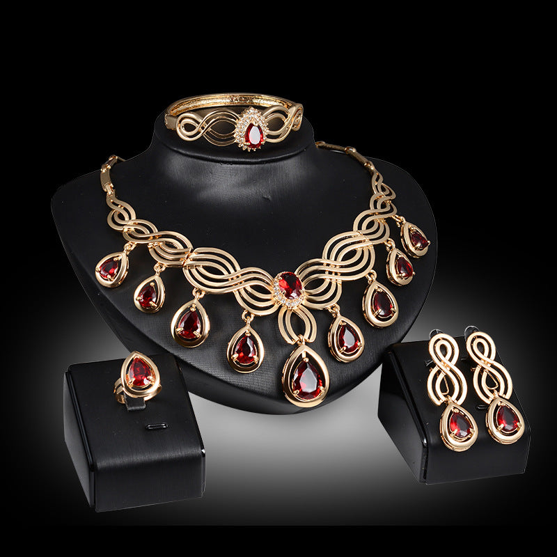 Amara Crimson drop Jewelry Set