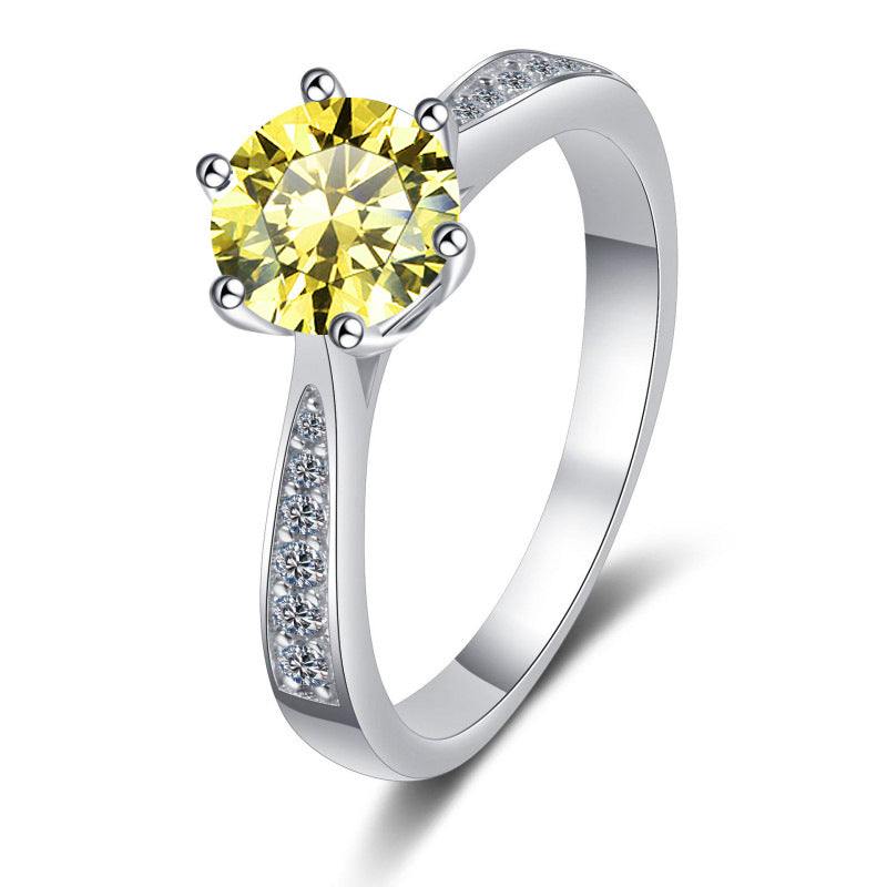 Moissanite Ring Classic Six-claw Crown S925 Sterling Silver