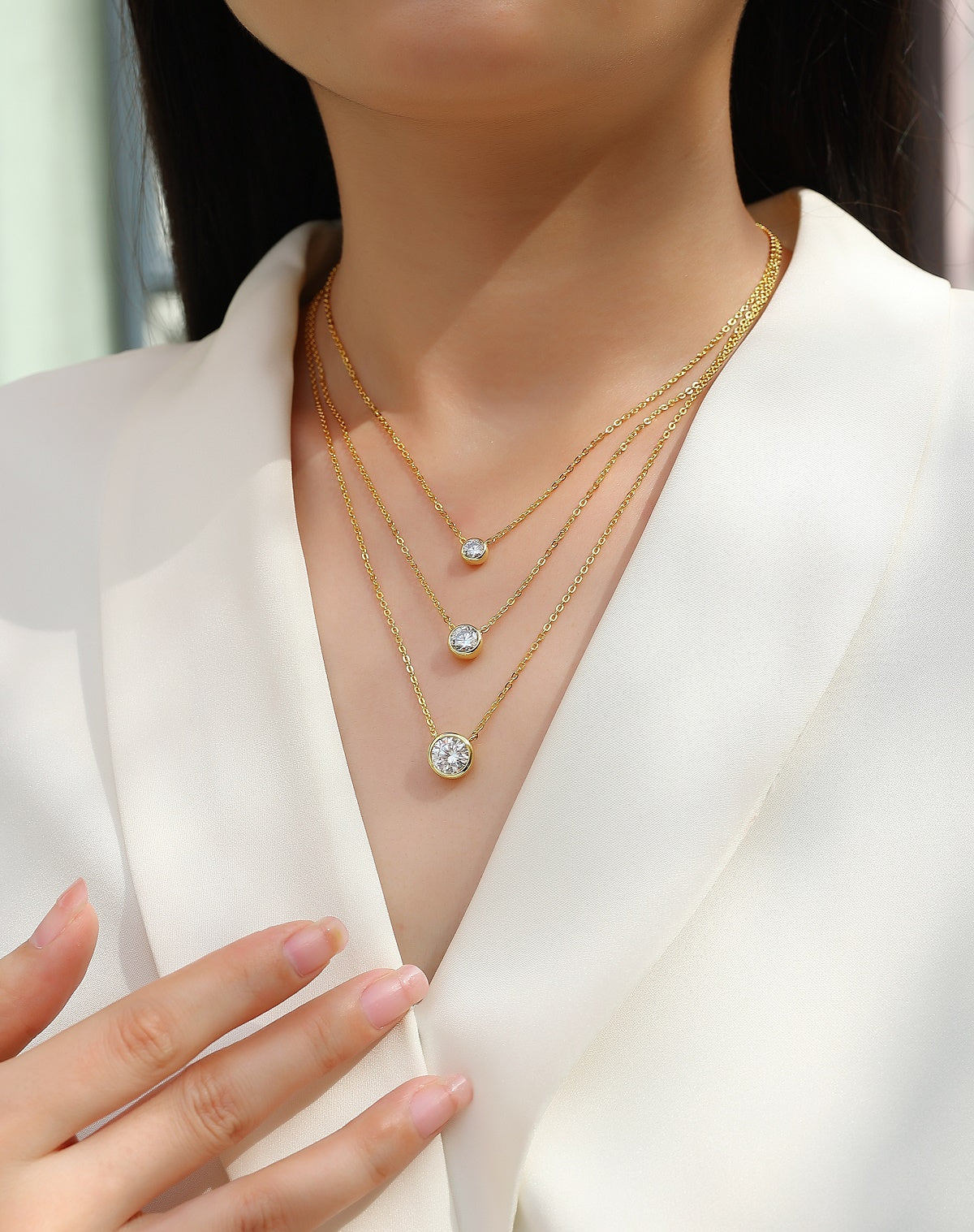 2 Carat Moissanite Solitaire Pendant Necklace | Gold-Plated S925 Sterling Silver | GRA Certified Diamond Alternative Gift for Women