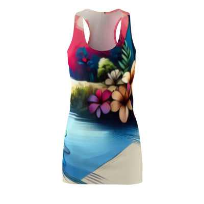 Printify All Over Prints L Vibrant Floral Racerback Dress - Perfect for Summer Celebrations