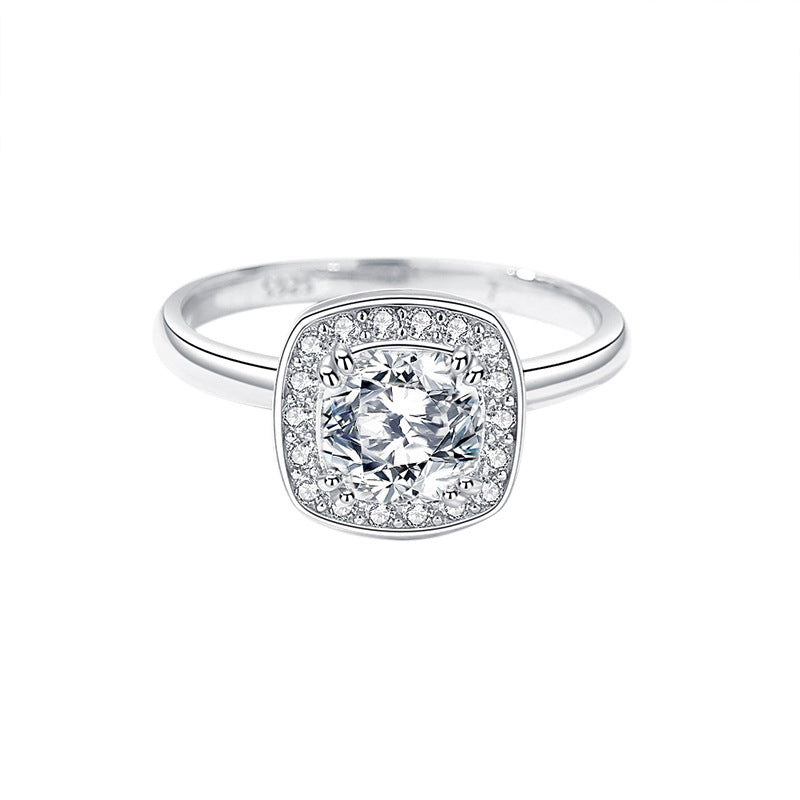 Cushion-Cut Moissanite Statement Ring – Adjustable Elegance