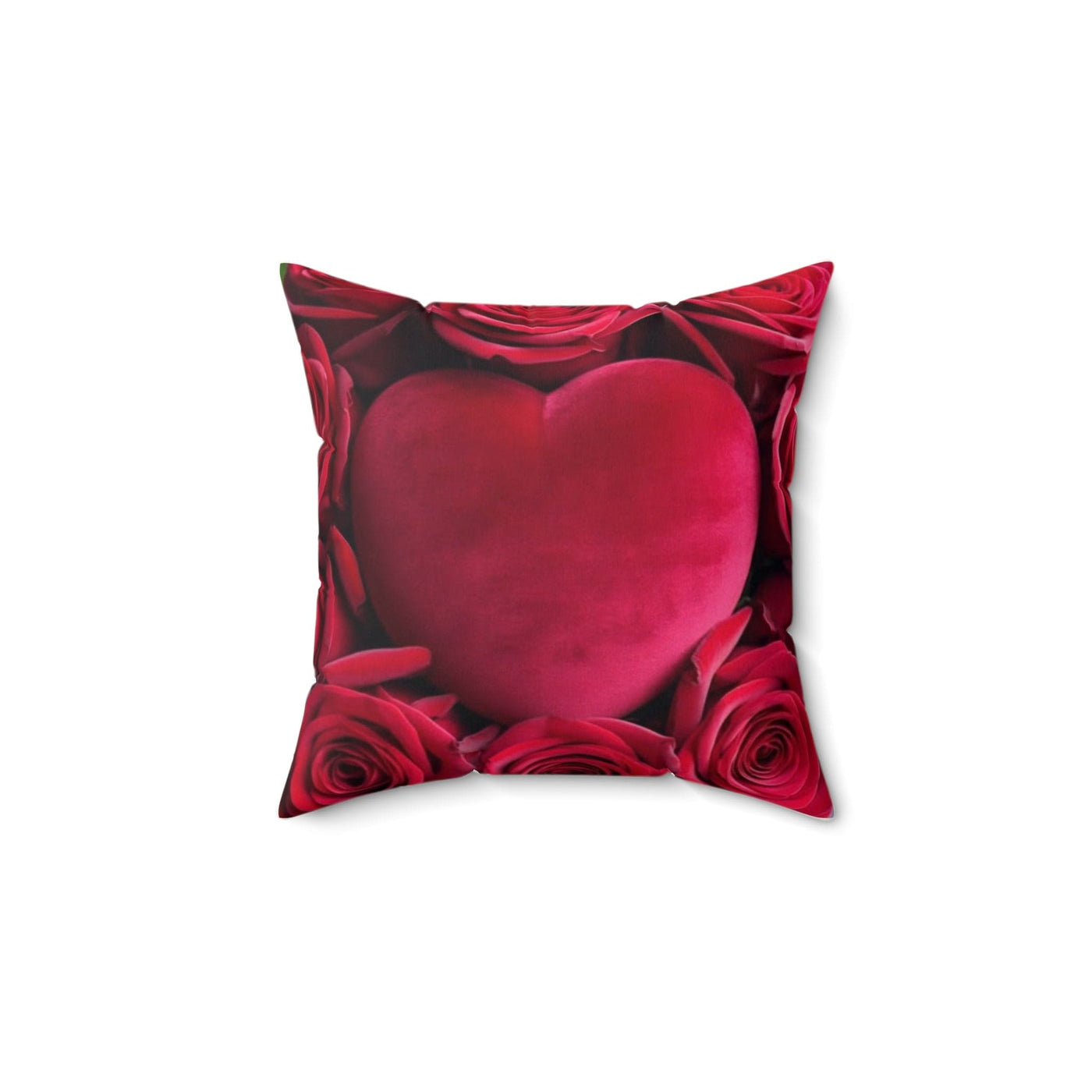 Printify Home Decor 14" × 14" Square Pillow Heart and Roses