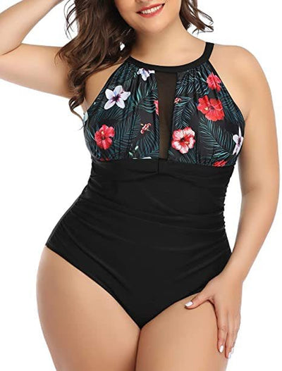 Maricel Long Red Flower / L European And American Swimwear Women's Lace