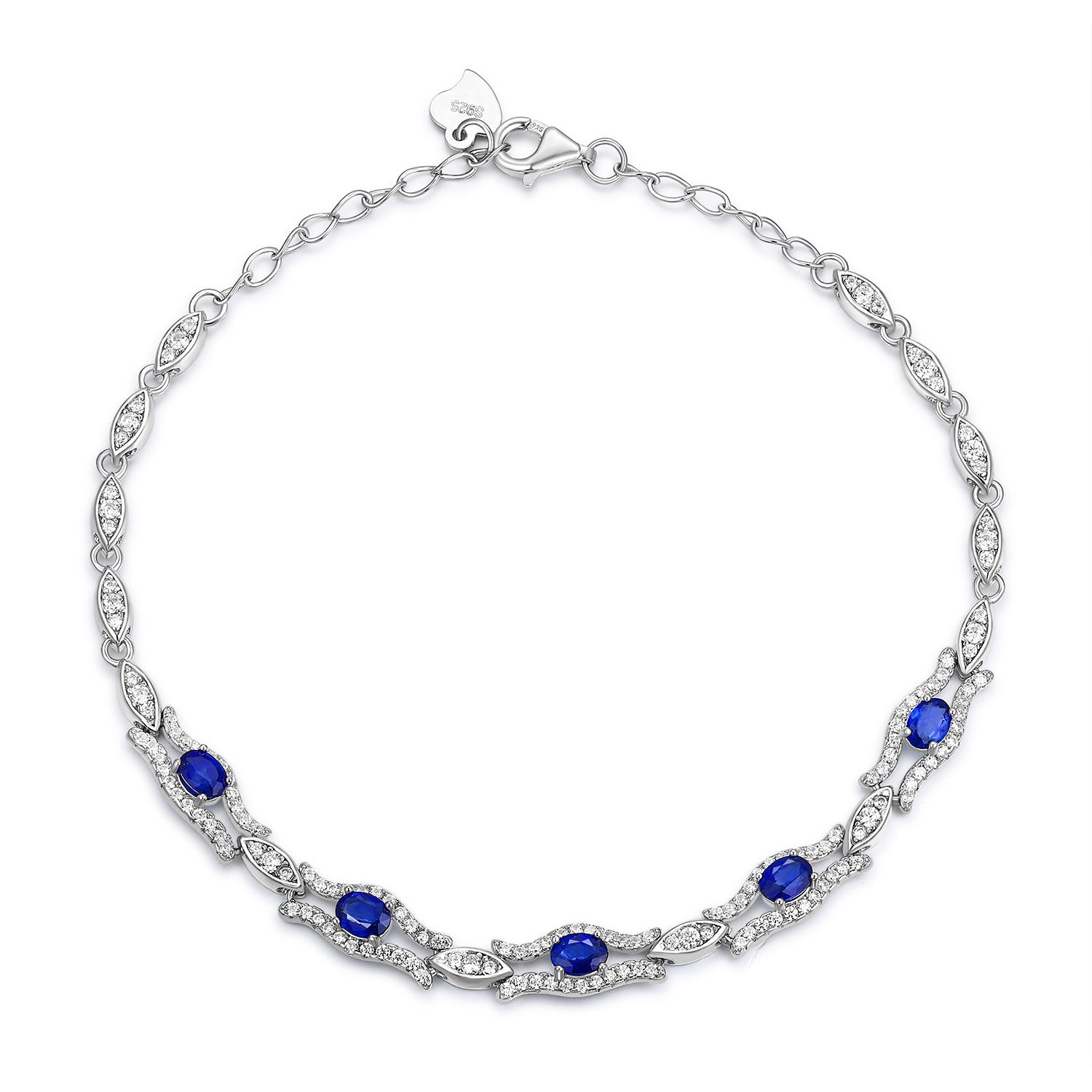Lunaria Sapphire Bracelet – S925 Sterling Silver
