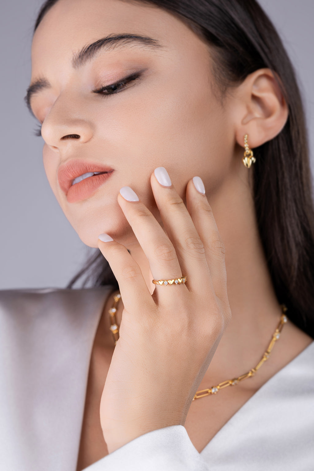 Heart to Heart Moissanite Ring – 925 Sterling Silver