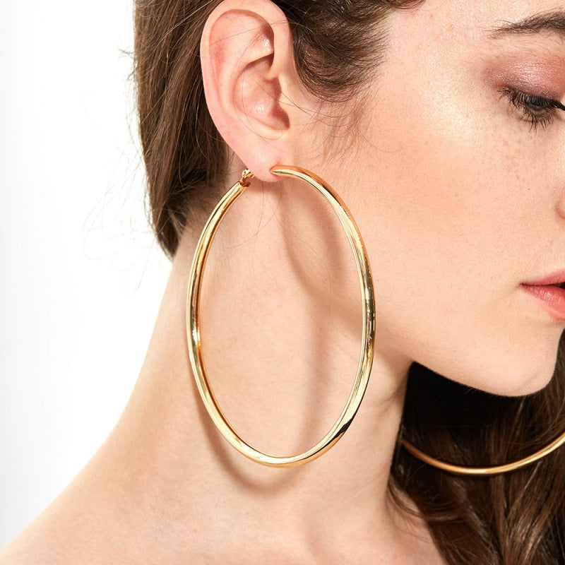Classic Large Hoop Earrings for Women | Gold & Silver