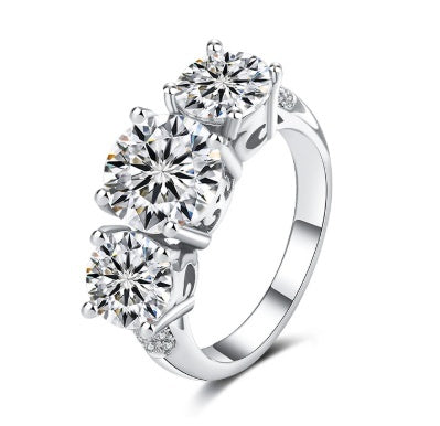 Color Moissanite Silver Ring