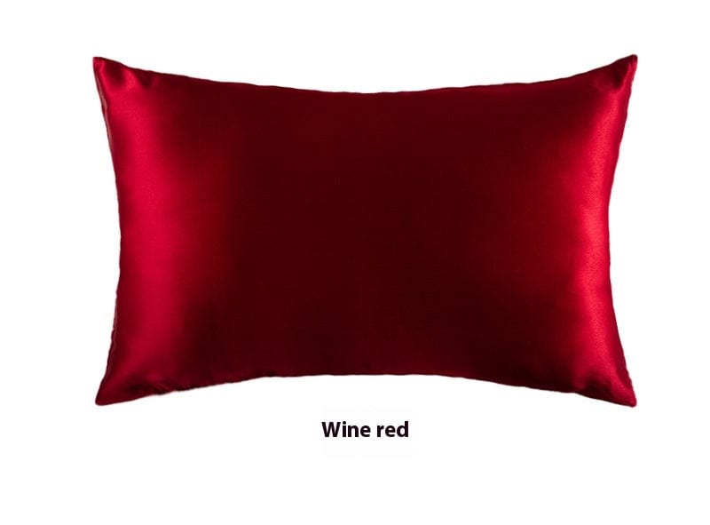 Maricel Long Pillowcases Wine Red / 51x76cm Silk Pillowcase 19 M Invisible Zipper Double-sided