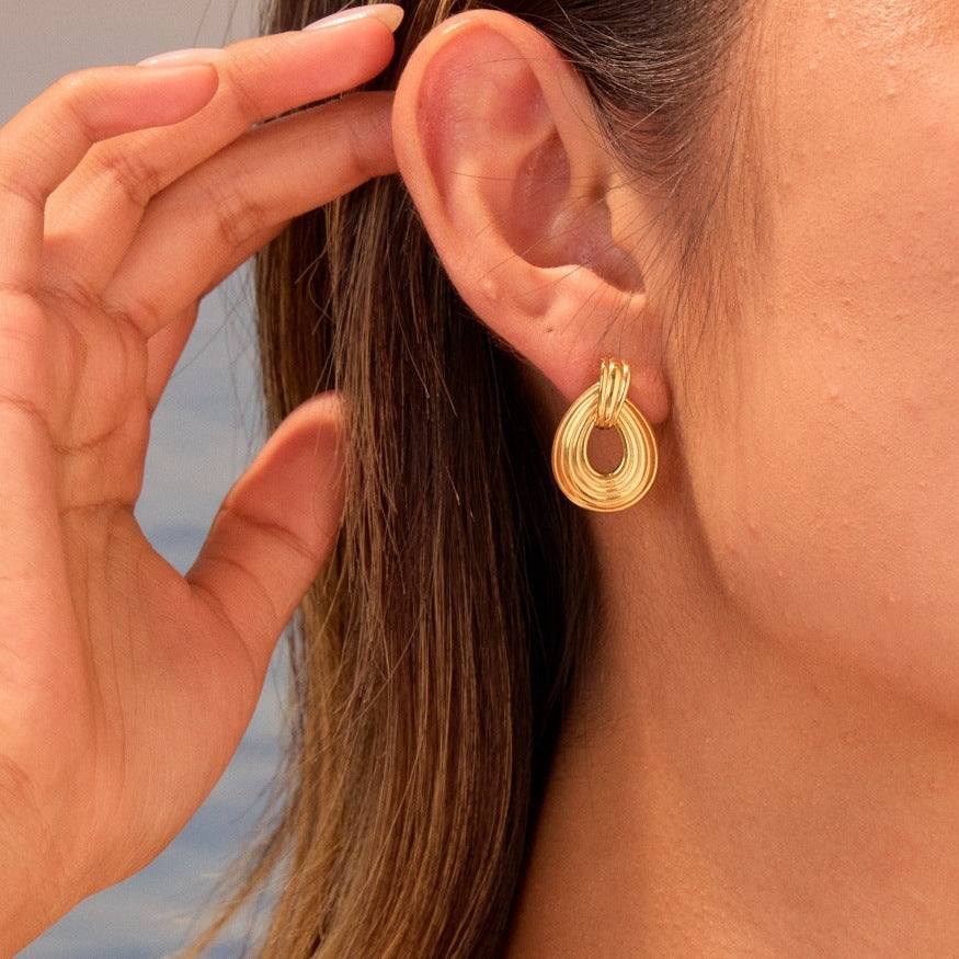 Ring Texture Earrings Non-fading