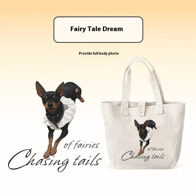 Maricel Long Dream fairy tale Pet Custom Canvas Bag Pure Cotton