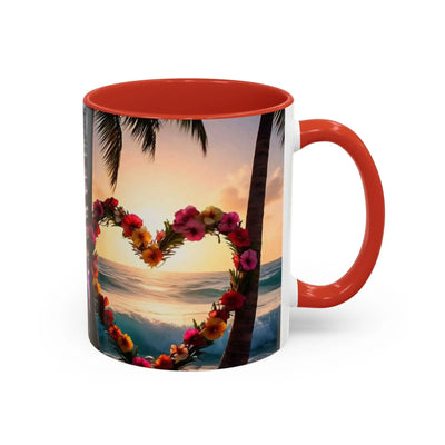 Printify Mug Mug Heart Floral Design Accent Coffee Mug (11, 15oz)