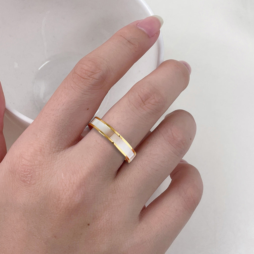 Elegant Mother-of-Pearl Inlay Ring for Women