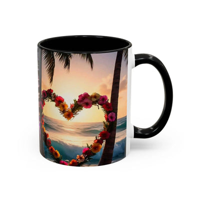 Mug Heart Floral Design Accent Coffee Mug (11, 15oz) Printify