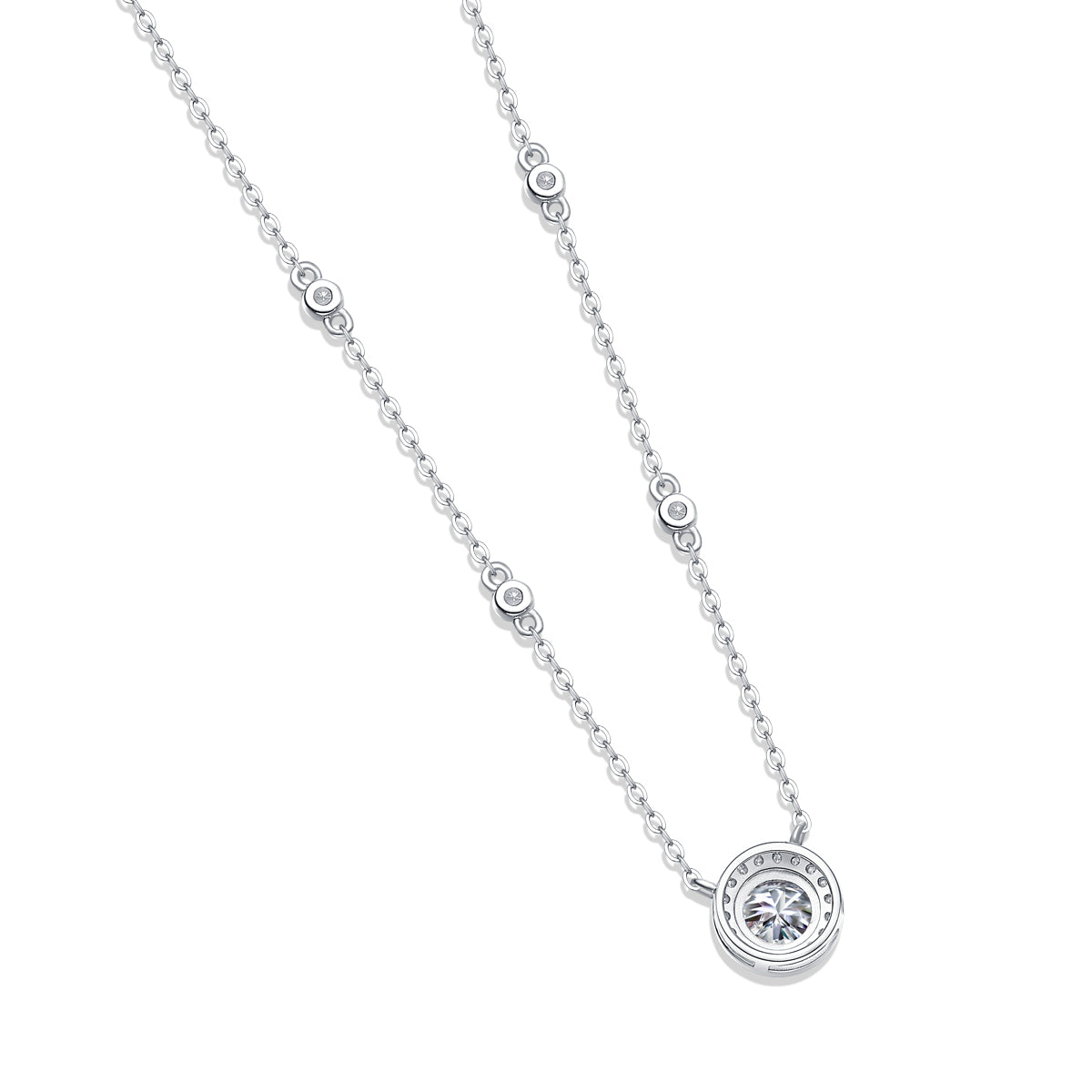 Twinkling Starlight Moissanite Necklace — Platinum-Plated S925 Silver