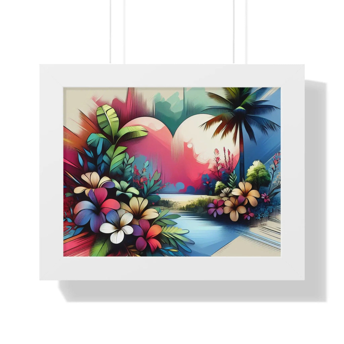 Printify Poster 14″ x 11″ / White Valentines Framed Horizontal Poster