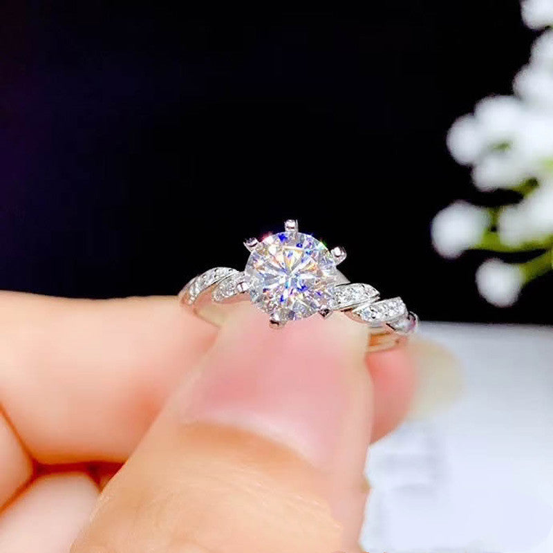 18K Gold-Plated Moissanite Twist Ring