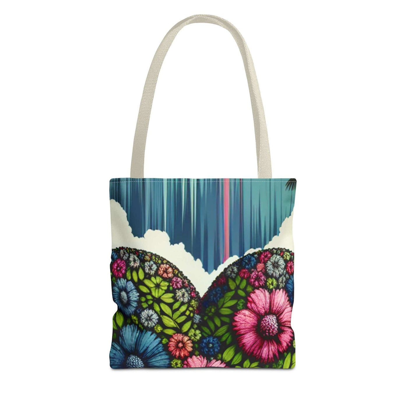 Printify Bags 13" × 13'' / Beige Floral Tote Bag