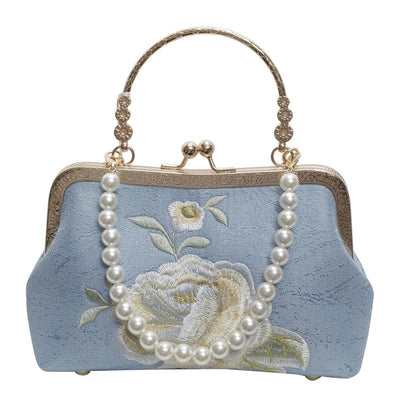 Maricel Long Blue Premium Chinese Style Embroidery Han Chinese Clothing Bag Ancient Chinese Style Crossbody Bag