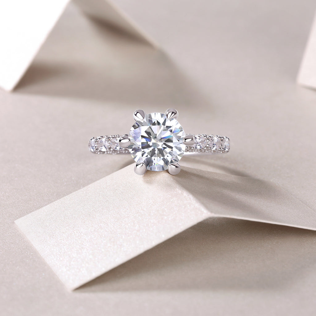 Classic Moissanite Solitaire Ring | 1CT, 2CT & 3CT GRA Certified S925 Sterling Silver