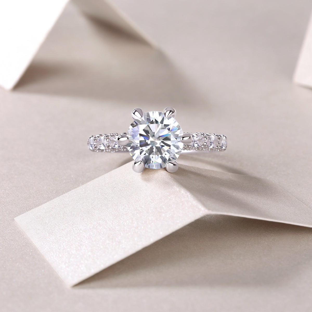 Classic Moissanite Solitaire Ring | 1CT, 2CT & 3CT GRA Certified S925 Sterling Silver