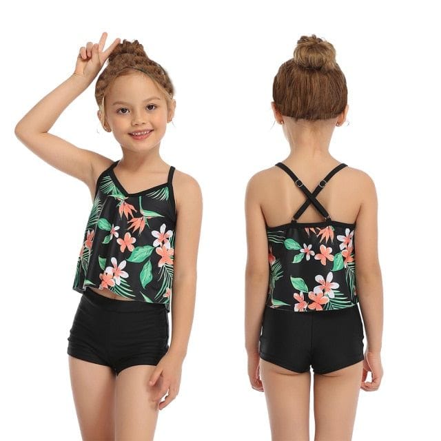 Maricel Long Clothing Black Boxers / Children 104 Swimsuit Conservative Swimwear Fashion Tankini