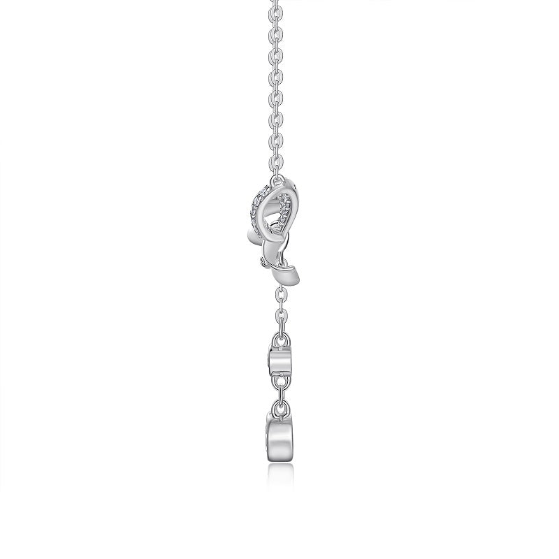 Bow Moissanite Drop Necklace – S925 Sterling Silver