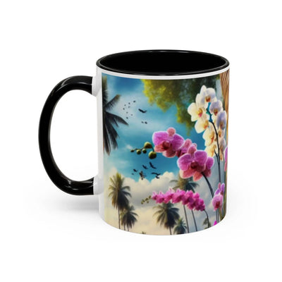 Printify Mug Mug Heart Floral Design Accent Coffee Mug (11, 15oz)