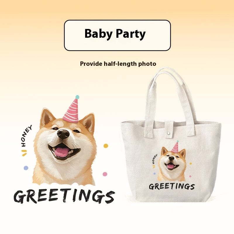 Maricel Long Baby party Pet Custom Canvas Bag Pure Cotton