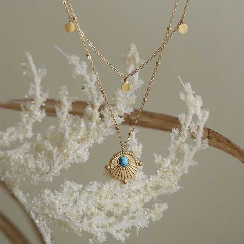 Bohemian-style Double-layer Turquoise Layered Necklace